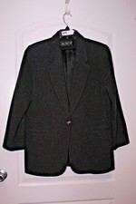 AST GRAY WOOL/CASHMERE BLEND LINED 1 BUTTON FRONT LONG SLEEVE BLAZER SZ 10 151
