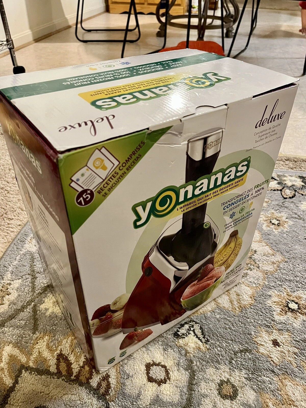 Yonanas 988RD Deluxe Vegan Non-Dairy Frozen Fruit Soft Serve Dessert Maker, RED