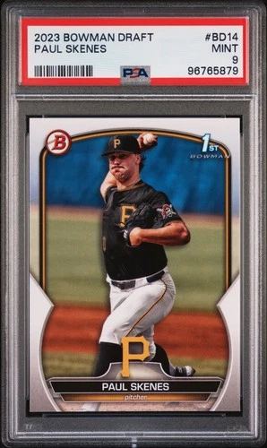 PAUL SKENES 2023 BOWMAN DRAFT ROOKIE RC #BD14 PSA 9 MINT! PIRATES HOT! 96765879
