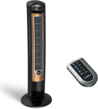 Lasko Oscillating Tower Fan, Remote Control, Ionizer, 3 41.8 in. Tall, Black 