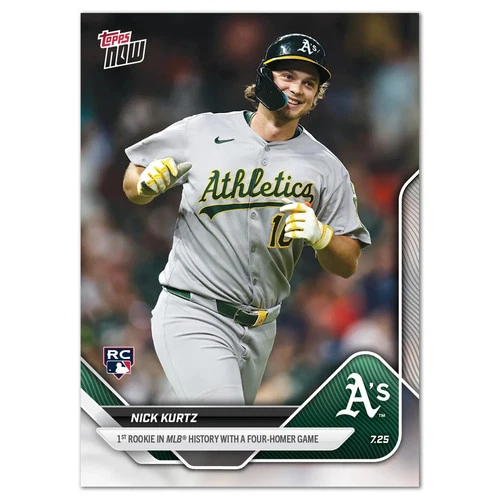 Nick Kurtz RC 1st Rookie 4 HR Game- 2025 MLB Topps NOW - Card 464 Presale - Picture 1 of 2