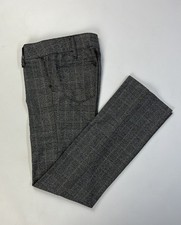 Gucci Vintage Plaid Pants Gray Cotton Stretch Made in Italy Size 27