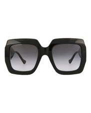 Gucci Womens Square/Rectangle Black Black Grey Fashion Designer Eyewear