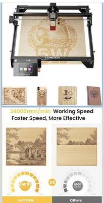 60W Laser Engraver 10000mm/min High Precision Laser Engrave Longer Ray5 5W