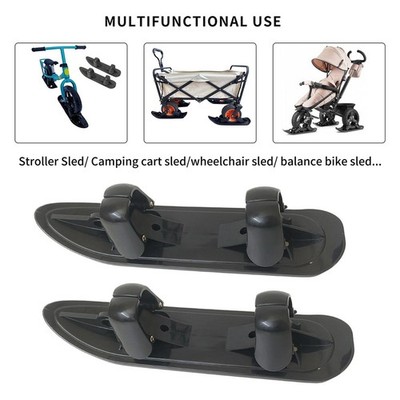 2x Kinderwagen-Ski-Schneemobil 2-in-1 Kinderwagen-Schlitten für Uferwege