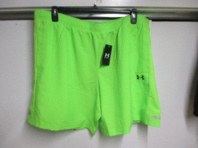 UNDER ARMOUR BRAND MENS HEAT GEAR RUNNING/TRAINING SHORTS (LRG) NWT NEON GREAT!