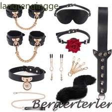 Genuine leather Sets ankle cuffs Collar Gag Kits Restraint For Women Couples