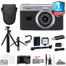 Kodak PIXPRO C1 Compact Camera Black 32GB ExtBatt 1Yr Warranty-ULTIMATE Kit