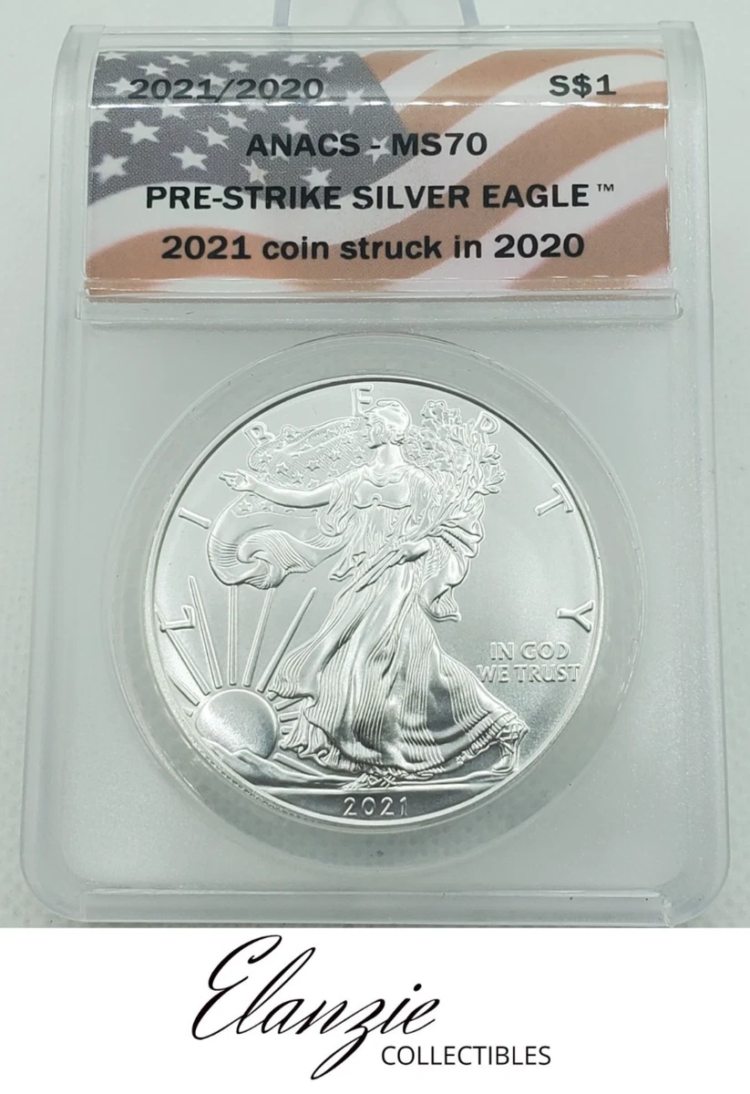 American Eagle MS 70 ANACS Certified Silver Bullion Coins for sale