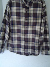 NEW MENS EDDIE BAUER BROWN PLAID FIELD LONG SLEEVE FLANNEL SHIRT SIZE XXL