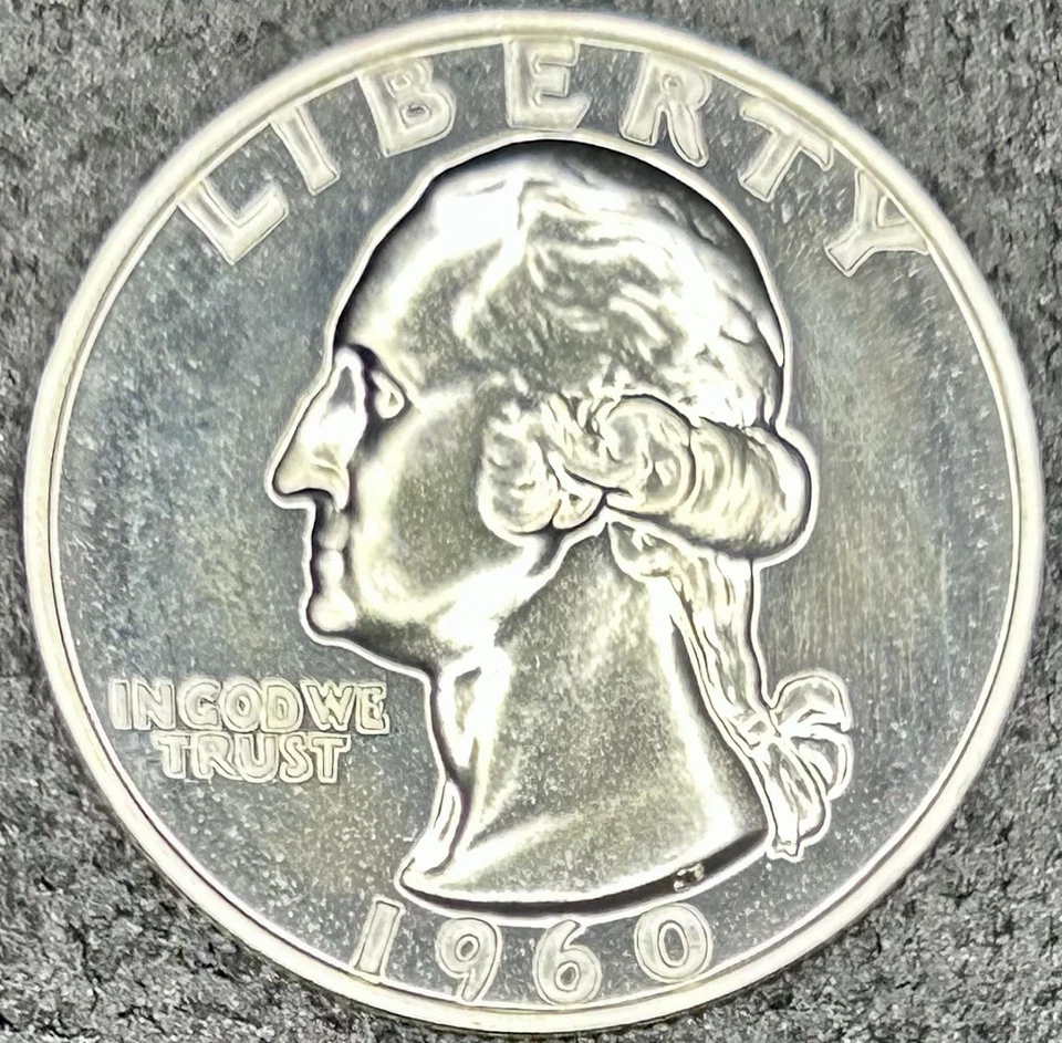 1960 Proof Washington 90% Silver Quarter ~ DDR FS-801 - Image 3 of 4