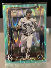 2025 Topps Chrome Update Mike Yastrzemski Aqua Raywave Refractor /199
