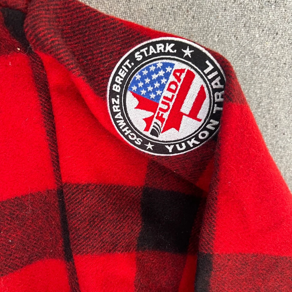 100% Laine Wool Jacket Plaid Yukon Trail Fulda 3XL XXXL Hiking Fulda Shacket - Image 4 of 4