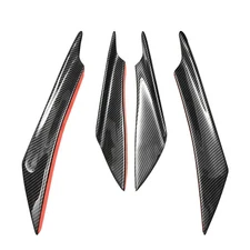 4Pcs Car Universal Front Lip Bumper Splitter Fins Body Canards Carbon Fiber PVC