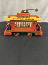 Vintage Broadway Trolley 10430 Tin Toy Made in Japan Runs Great