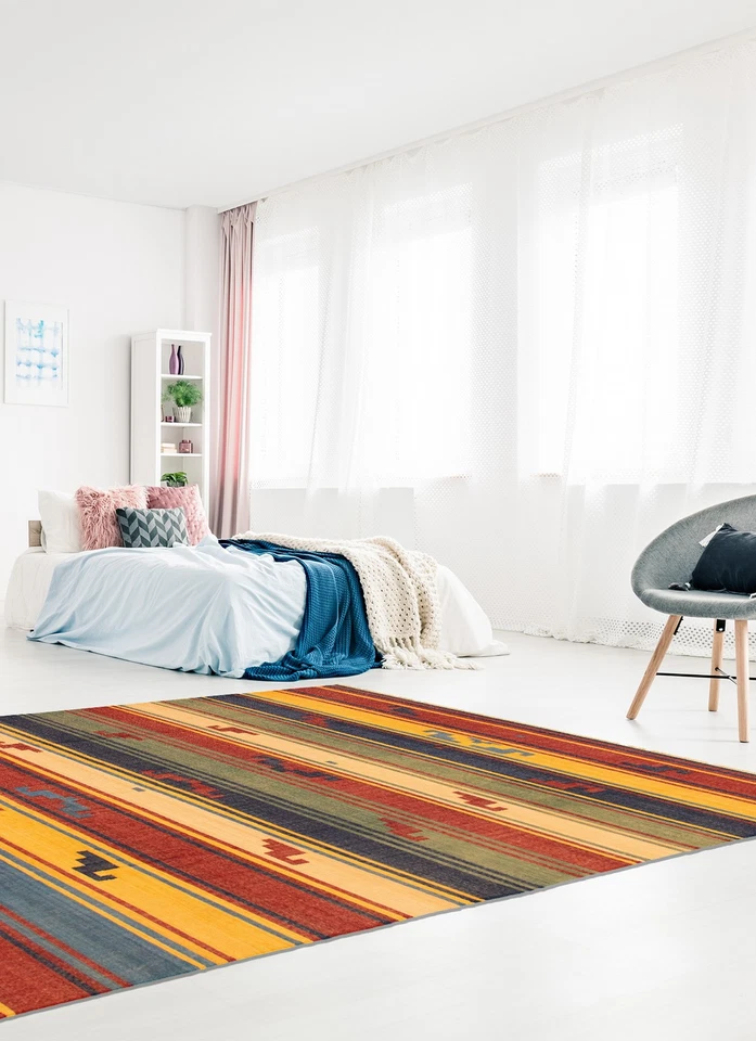 Vintage Hand Woven Traditional Kilim Rug 8'4" x 9'10" Oriental Wool Carpet - Image 2 of 4