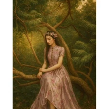 Homemade Fairycore Dress Floral Womens XS Pink Ethereal Mandarin Collar Button