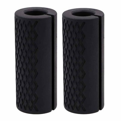 Thick Dumbbell & Barbell Grips for Weightlifting - High-Density Silicone Rubb...