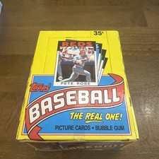 1986 Topps Baseball Unopened Wax Box (36 packs) Rose/Valenzuela Box Bottom