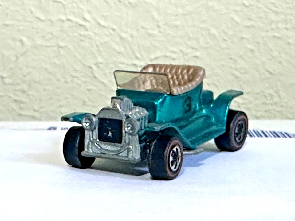 Hot Wheels Redline Vintage 1968 Hot Heap Aqua con asiento marrón ¡excelente estado! Foto 3 de 4