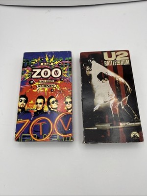 Two Vintage U2 VHS Tapes - Rattle and Hum & Zoo TV, Good Condition
