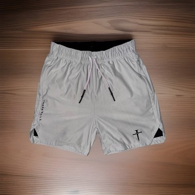 Three Nails Shorts Mens Small 5'' Lined Zip Pockets Drawstring Gym