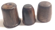 Thimbles Lot Of 3 Dark Wood