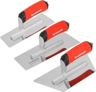 Goldblatt 3 Pieces Venetian Plaster Finishing Trowel Set with Soft Grip Handle
