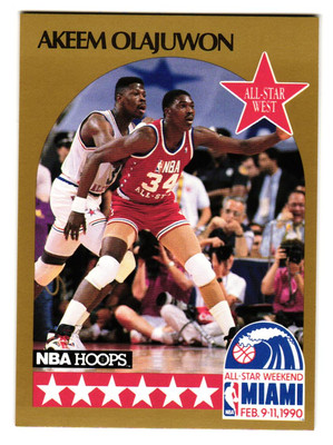 1990-91 NBA Hoops - All-Star West Akeem Olajuwon #23 Houston Rockets HOF