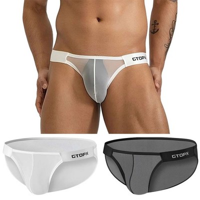 Men Ultra Thin Bikini Briefs Underwear Low-rise Bulge Pouch Mini Cheek Underpant