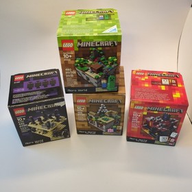 LEGO Minecraft Lot x4 Micro Worlds 21102 21105 21106 21107 - 99% Complete Used