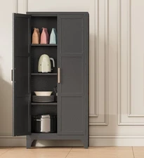 Pantry Cabinet, 61" Kitchen Pantry Storage Cabinets with Adjustable Shelves Feet