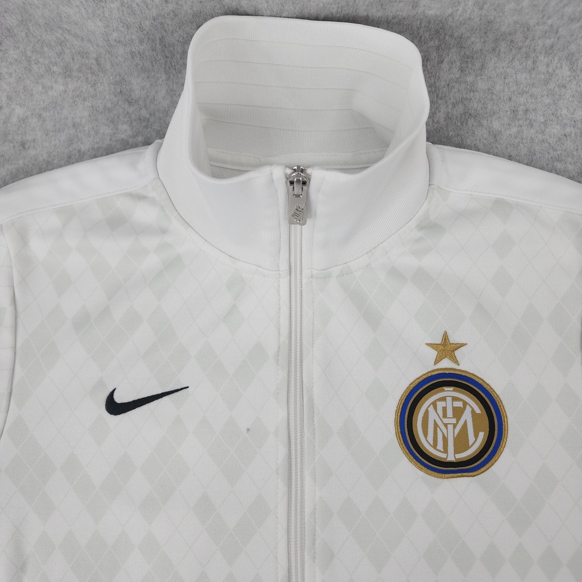 Nike Inter Milan Jacket Mens Small Soccer White Training Diamond