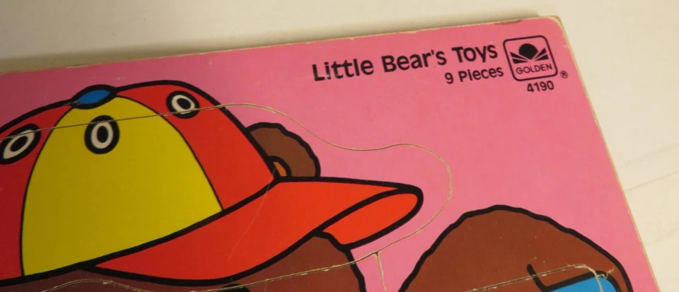 RARE Vintage Wooden Jigsaw Puzzle Golden Book 1988 Little Bear's Toys 9pc Sweden - Image 4 of 4