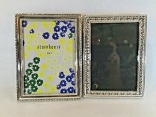 2 Sliver Tone Metal Free Standing Picture Frames 5x7 4-1/2x6-1/2
