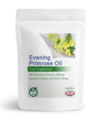 VITAMINUTE Evening Primrose Oil 1000mg Capsules (EPO Cold Pressed High GLA) Hair, Hair Care