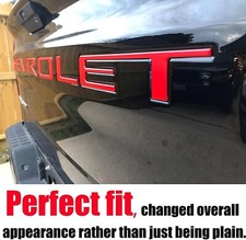 New Red Tailgate Rear Insert Letters Decal Fit 2019-24 Chevrolet Silverado