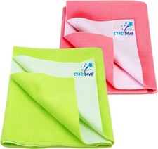 Lite Green And Pink Baby Bed Protecting Water Absorbing Baby Dry sheet