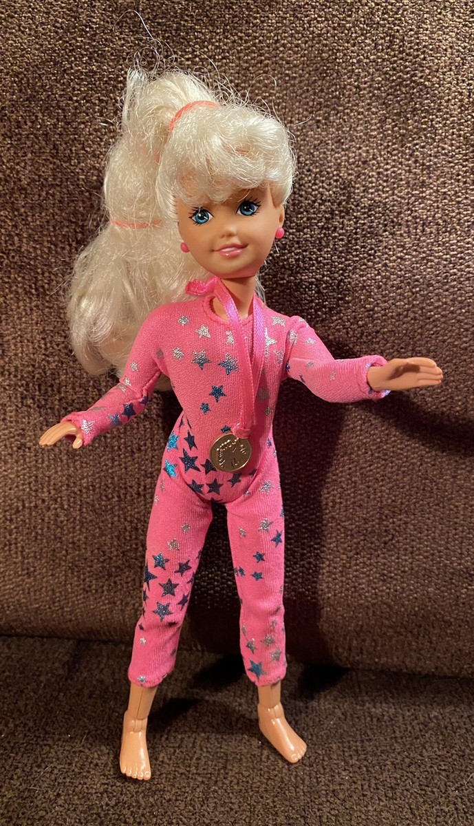 1995 Gymnast Stacie Barbie Little Sister Doll With Gold Medal