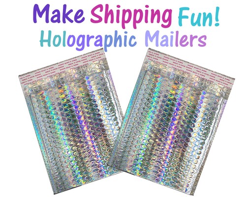 8.5x12 Holographic, Pink, Teal METALLIC BUBBLE MAILERS, Poly Padded Envelopes! - Picture 49 of 79