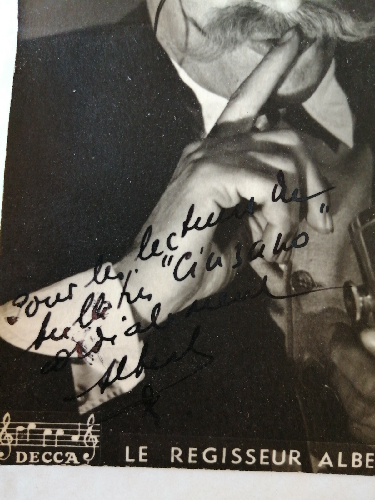 LE RÉGISSEUR ALBERT– PIERRE COUR - SIGNED & DEDICATED PHOTO - SIGNEE - C. 1950 image 2