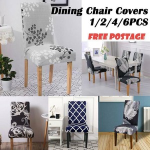2 4 6pcs Dining Chair Covers Kitchen Home Seat Cover Stretch