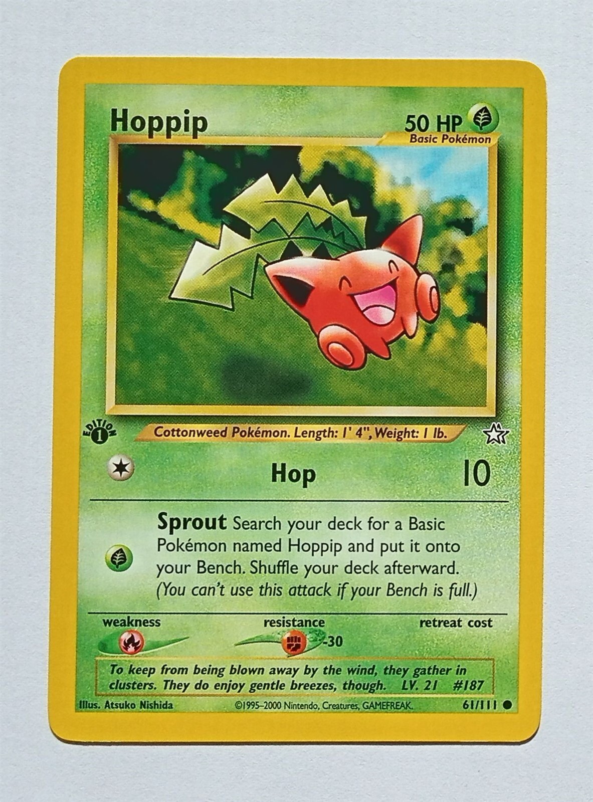 Pokemon - Hoppip - Neo Genesis 61/111 1st Edition - Common - NM