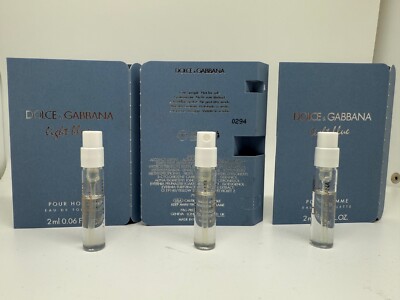 3 Vials  DOLCE & GABBANA LIGHT BLUE POUR HOMME 2 ML / 0.06 oz  EDT Sample Spray