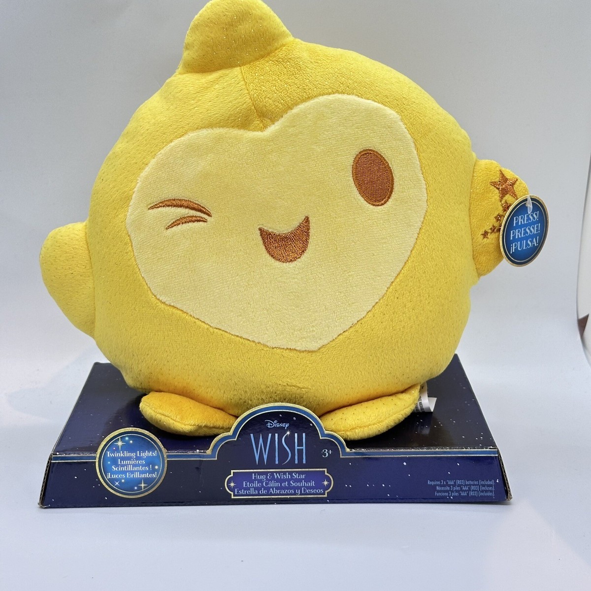 Disney Official Wish Hug & Star Glowing Plush Star Soothing Night