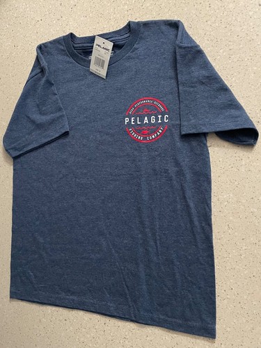 Pelagic Shirt Youth Medium Blue Offshore Fishing Company Short Sleeve NWT Tee