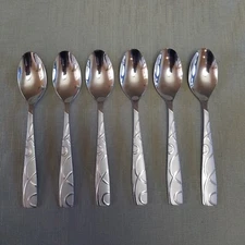 6-Cambridge SOUP SPOON Conquest /Roam Sand  18/10 Stainless Steel Set of 6