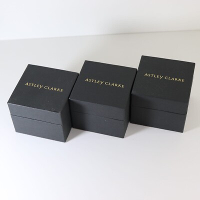#ad 3 Beautiful Black Astley Clarke Gift Boxes Ring Earring Accessories Empty Used $14.50