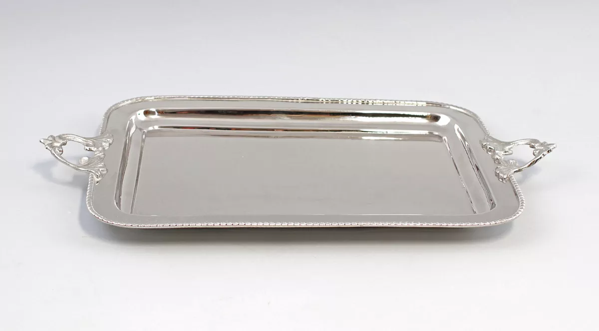 Nickel plated on sale metal serving tray