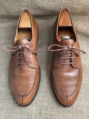 POLO RALPH LAUREN Men's Brown Leather Split Toe Derby